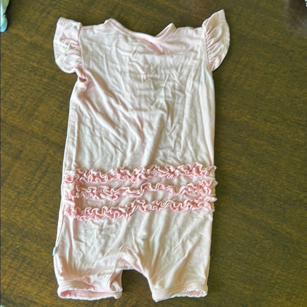 Pink Ruffled Baby Romper - Picture 2 of 3